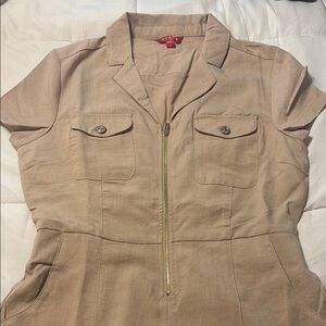 Guess Tan Utility romper with Collared Neckline NWOT